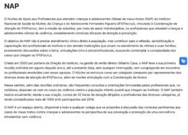 Matéria | Sobre a criação do Núcleo de Apoio aos Profissionais que atendem maus-tratos