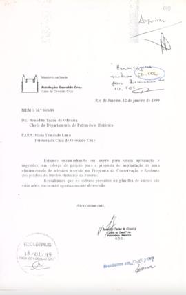 Memo nº 009/99 - Projeto de implantação de Oficina-Escola