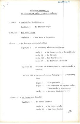 Regimento Interno do Politécnico da Saúde "Joaquim Venâncio"