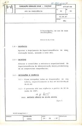 ato da presidência 77